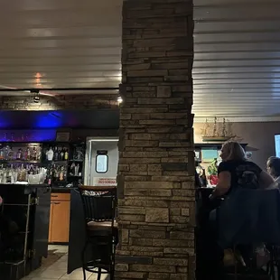 The menu and interior of the bar and restaurant