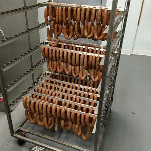 a rack of sausages