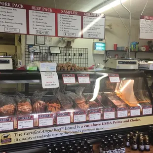 a variety of meat products