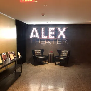 seating and exit sign