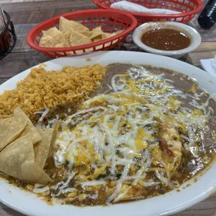 Eggs, ranchero plate with beans and rice leaving you guys a good yelp review you&apos;re welcome.
