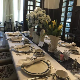 The large table in the Dining Room can seat 12 guests.