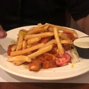 Buffalo Chicken Salad topped with French Fried