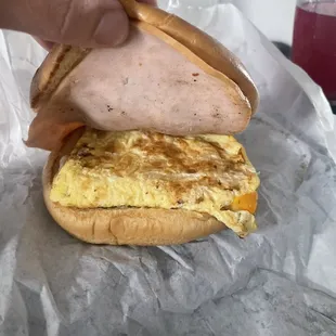 Breakfast Turkey Croissant with avocado added