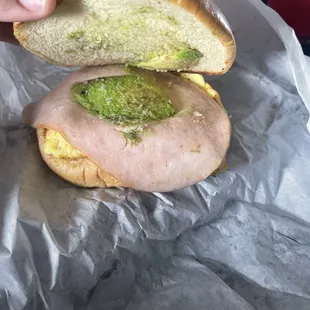 Breakfast Turkey Croissant with avocado added