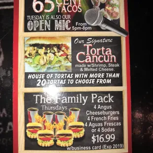 65 cent tacos on Tuesdays!