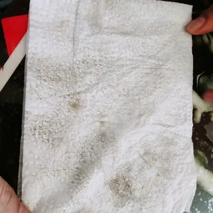 The first on the table I cleaned off before they brought me my food. NASTY!