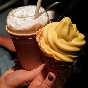  two ice cream cones