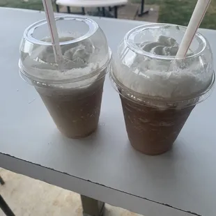  two cups of iced coffee