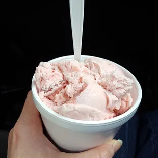 Double scoop of Strawberry ice cream
