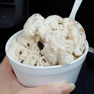 Double scoop of Chocolate chip cookie dough ice cream to go