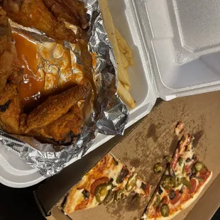 Specialty Seven (16" X-Large Pizza) 10 Pieces Wings with Fries