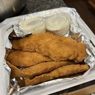 The good tendies!!!  1/2 Bucket of Fingers with the best ranch you'll ever have in your life