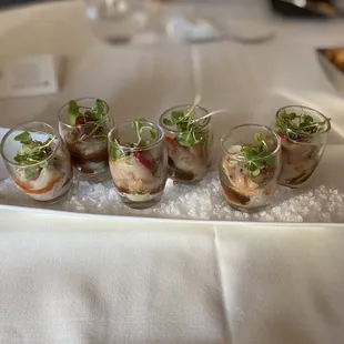 Kumamoto Oysters Hamachi Shooters