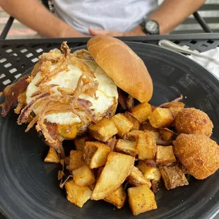 The hangover burger was good says hubby.