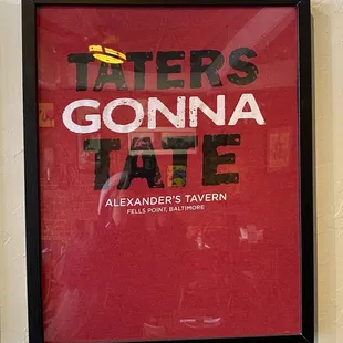 a sign for the tavern