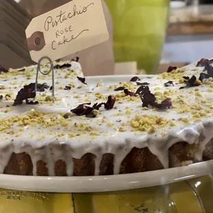 Pistachio rose cake