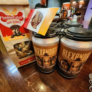 Take home 4 pack and dog bones!
