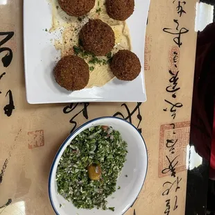 Falafel and Tabboleh salad.