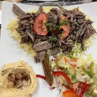 Beef shawarma plate.  Delicious