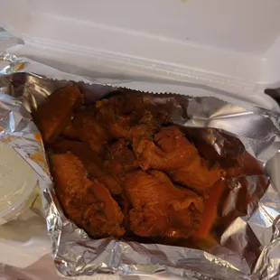 Buffalo wings as well...