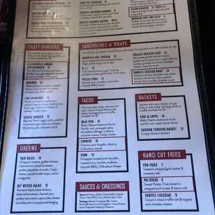 New menu