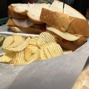 Chicken parm sandwich &amp; chips