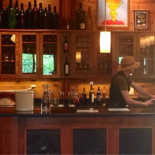 Mark pours the wine!!