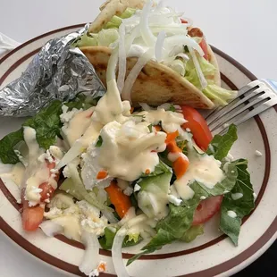 Chicken pita with salad