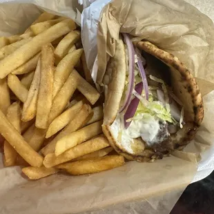 Gyro and fries.