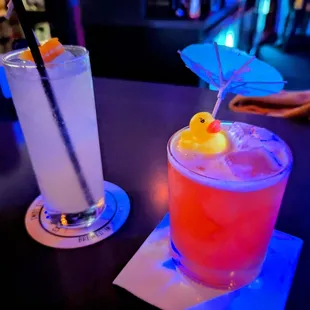 Tom Collins and one of their Tiki-esque drinks