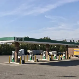 Separate diesel bay, with Off-Road Diesel, on the east side of the station