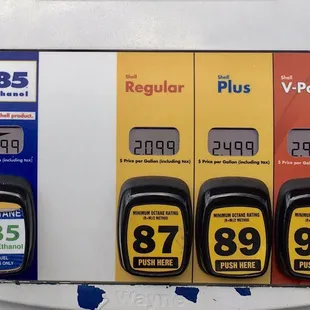 E85 pump and prices