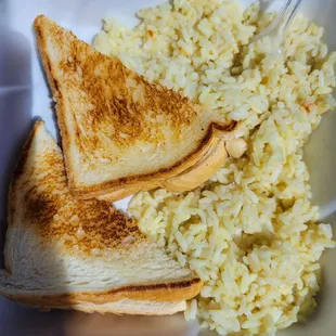Grilled cheese &amp; rice pilaf