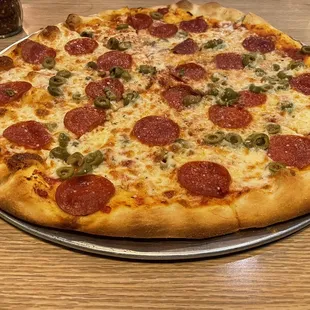 My normal order of pepperoni and green olives