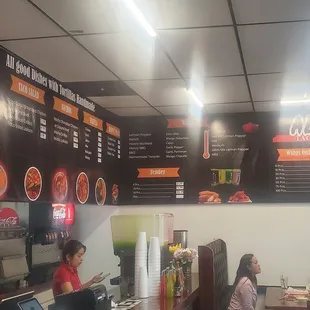Extensive menu.