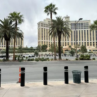 The view of the strip and fountains