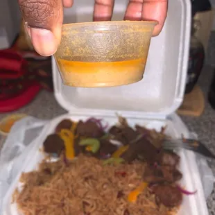 The terrible meat broth they call "sauce"