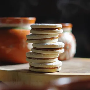 Alfajores filled with Dulce de leche.