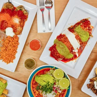a variety of mexican food