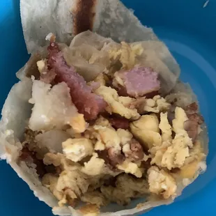 Just a 1/4 split it with my daughter and she a picky eater