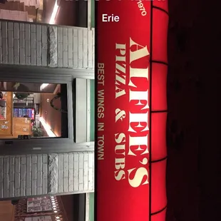 the entrance to the restaurant