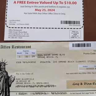 The &quot;check&quot; one is always a pay back to us thanking US !