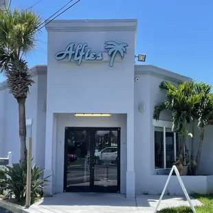 the front of the restaurant
