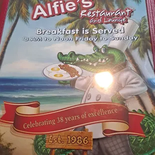 Menu cover