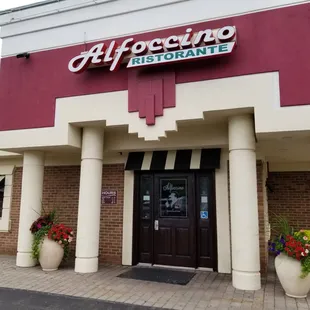 2019-08-27. Alfoccino Ristorante. Auburn Hills, MI. Entrance is at the back of the building where the parking lot is.