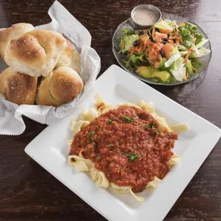 Pasta with Meat sauce.