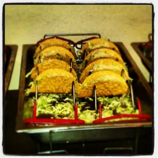 a tray of sandwiches