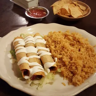Ponchos Taquitos without beans....yum!