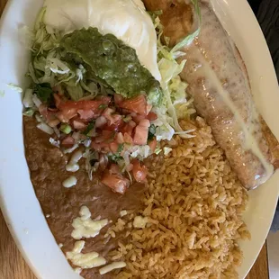 Chimichanga lunch plate